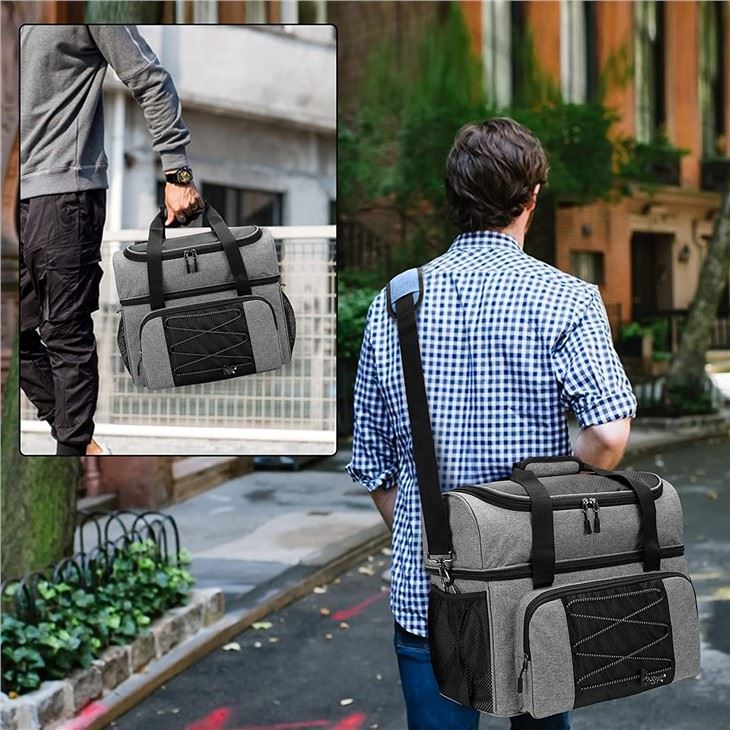 Bowling Bag For 2 Balls, Bowling Tote With Wooden Bowling Cups And Padded Divider For Double Ball And One Pair Of Bowling Shoes Up To Mens 16 And Extra Essentials, Bag Only