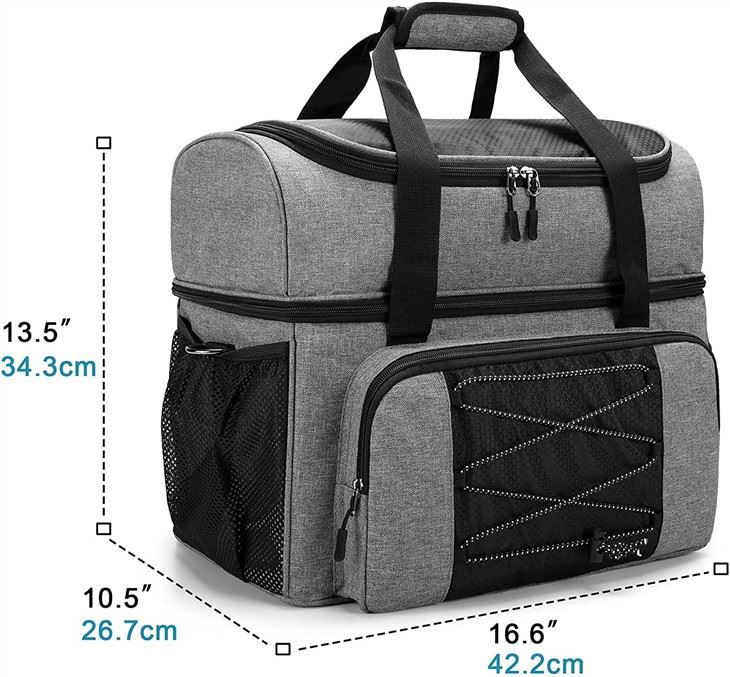Bowling Bag For 2 Balls, Bowling Tote With Wooden Bowling Cups And Padded Divider For Double Ball And One Pair Of Bowling Shoes Up To Mens 16 And Extra Essentials, Bag Only